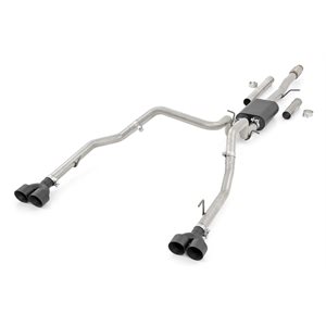 Dual Cat-Back Exhaust System w / Black Tips (19-21 Chevy / GMC 1