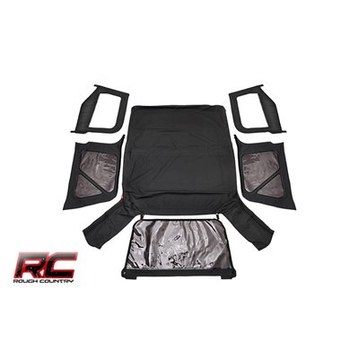 RC JEEP TJ (HALF STEEL DOORS) REPLACEMENT SOFT TOP / BLACK